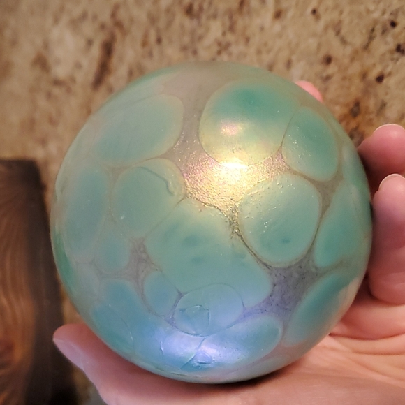 Vintage West Germany opalescent green glass Christmas ornament - Picture 8 of 15